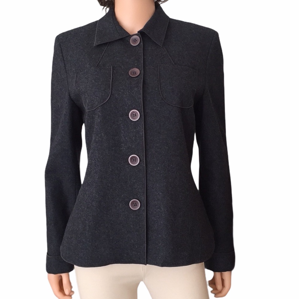 Vintage Harve Bernard Women’s charcoal gray jacket